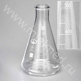 Колба Эрленмейера, 500 мл, стекло, Минимед