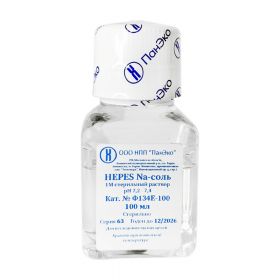 HEPES Na соль, 1М раствор, рН 7,2, стерильно, 100 мл, ЕвроПЭТ