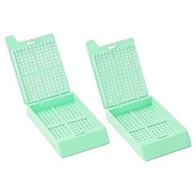 Кассеты биопсийные/заливочные со съёмной крышкой, c квадратными отверстиями, зелёные, Citotest