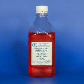 Среда DMEM, без глутамина, содержание глюкозы 4,5 г/л, с НЕРЕS, 450 мл, ПЭТ-тара