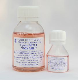 Среда ЭКО1 "Ооклин" с феноловым красным, без гепарина, с антибиотиком, 60 мл