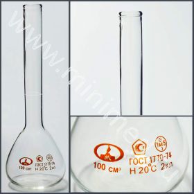 Колба плоскодонная, 100 мл, стекло, Минимед
