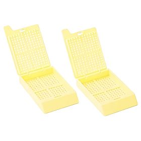 Кассеты биопсийные/заливочные со съёмной крышкой, c квадратными отверстиями, жёлтые, Citotest